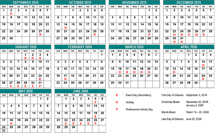 School Year Calendar St Clair CDS Board