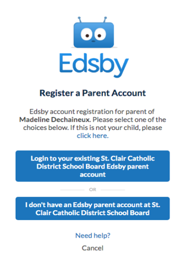 Register a Parent Account