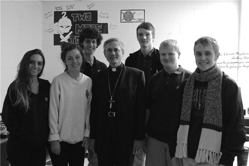 Students with Bishop Fabbro