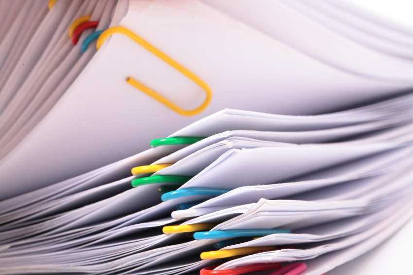 Papers with Colourful Paperclips